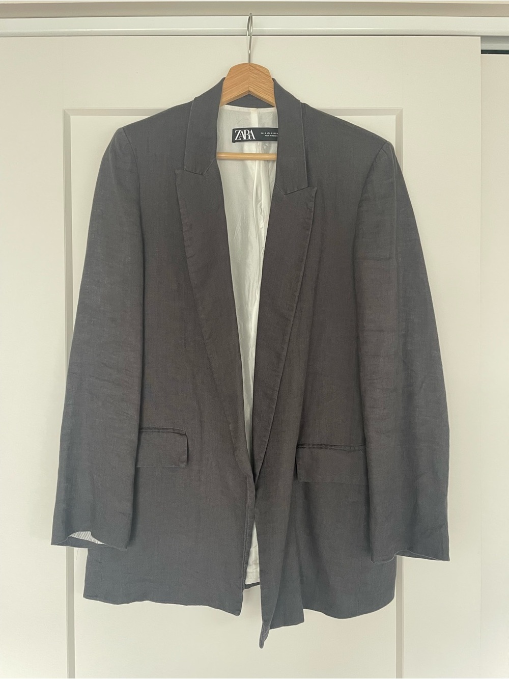 Zara Dark Gray linen Blazer